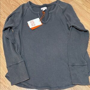 Knox Rose Women's Charcoal Long Sleeve Top